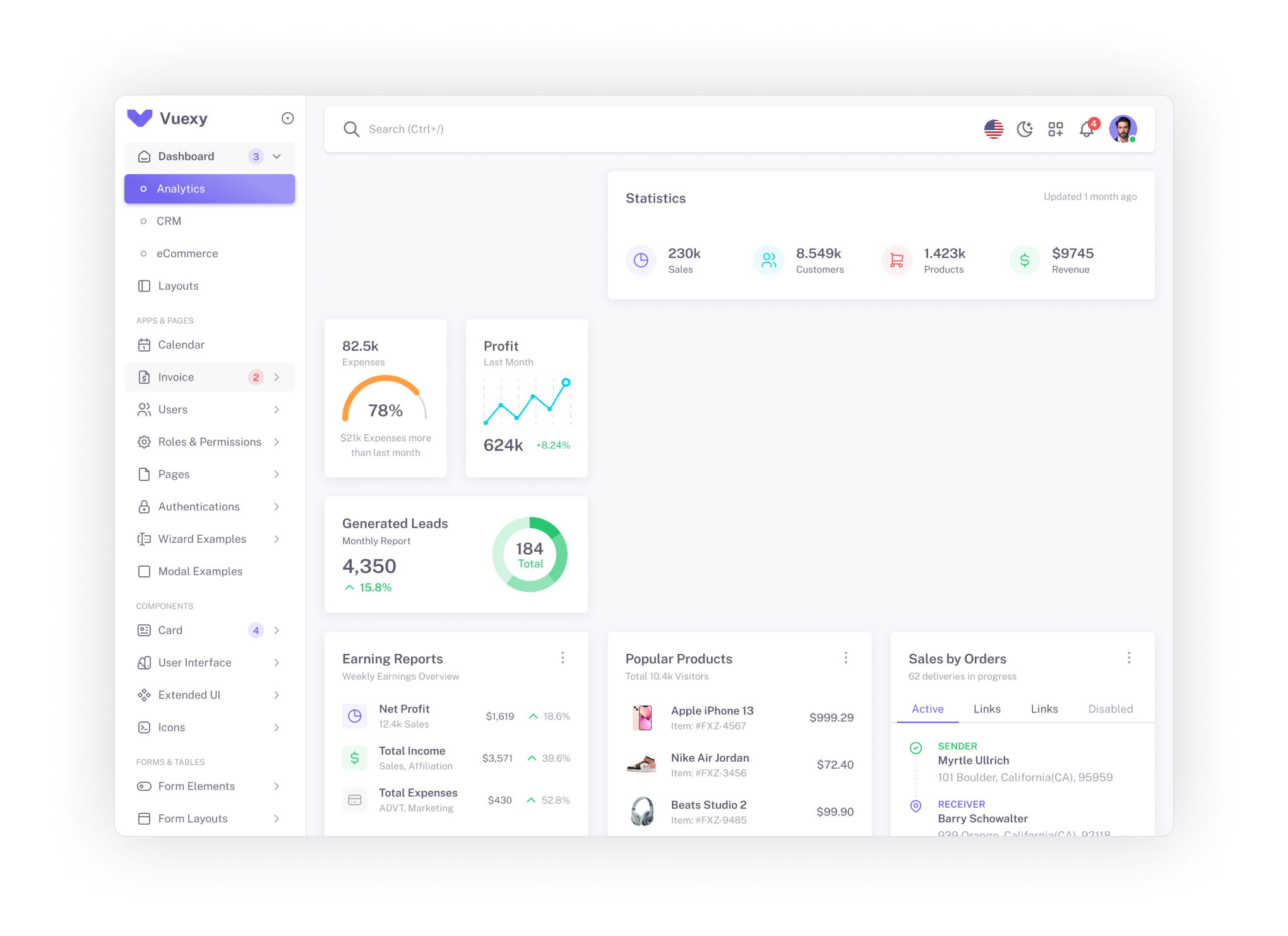 QFlow dashboard